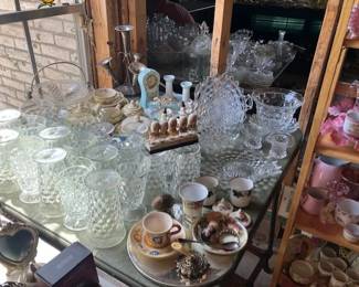 Fostoria Americana crystal, miniature perfume bottles
