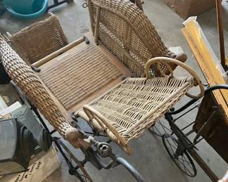 Heywood Wakefield wicker perambulator 