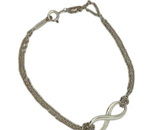 Tiffany Co. Infinity 8 Motif Sterling Silver Chain Bracelet, 17.8cm