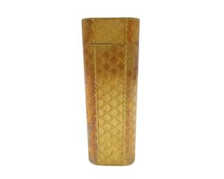 Vintage Cartier Gold Tone Patterned Metal Rectangular Lighter