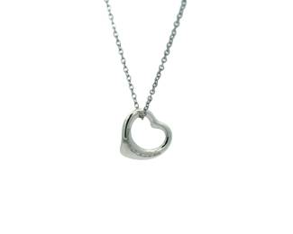 Tiffany Co. 925 Sterling Silver Heart Motif Necklace