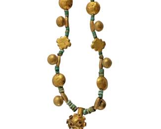 Ancient Gold Faience Necklace I mil. BC