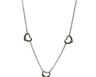 Tiffany Co. Triple Heart 925 Sterling Silver Necklace
