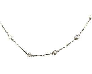 Cartier Love 8 Screw Motif 18K White Gold Station Necklace