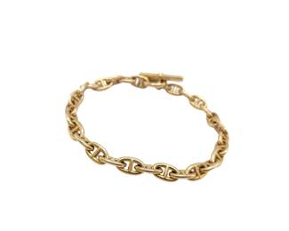 Hermes Chene Dunkle 18K Rose Gold Mariner Link Bracelet
