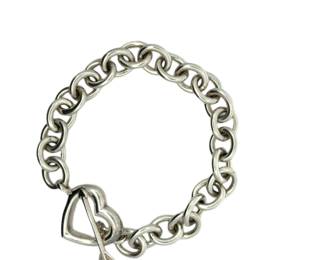 Tiffany Co. Heart Arrow 925 Sterling Silver Link Bracelet