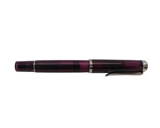 Vintage Pelikan Translucent Purple Resin Fountain Pen, Silver Tone Trim