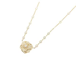 Piaget Large Rose Diamond 18K Yellow Gold Pendant Necklace