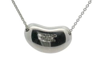 Tiffany Co. Elsa Peretti Large Bean 925 Sterling Silver Necklace