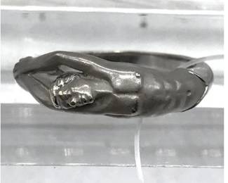 Carrera y Carrera 18K White Gold Sculptural Figural Human Form Ring