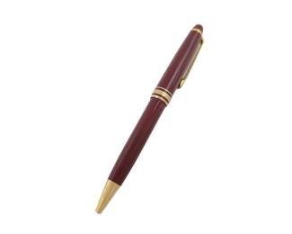 Vintage Montblanc Meisterstuck Claret Burgundy Gold Tone Ballpoint Pen