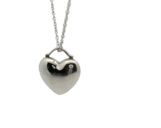 Tiffany Co. Sterling Silver 925 Heart Locket Pendant Necklace