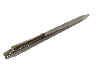 Caran d Ache Geneva Silver Tone Textured Metal Ballpoint Pen