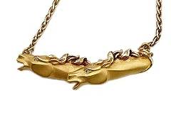 Carrera y Carrera 18K Yellow Gold Sculpted Horse Head Pendant Necklace
