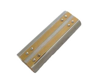 Vintage Cartier Gold and Silver Tone Vertical Stripe Metal Lighter
