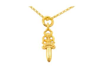 Chrome Hearts Dagger Pendant with Gold Chain