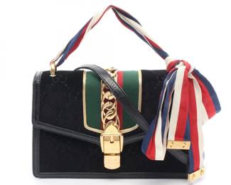 Gucci GG Suede Sylvie Shoulder Bag