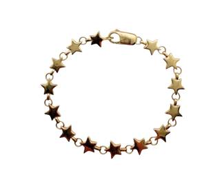 Tiffany Co. Vintage 18K Yellow Gold Repeating Star Motif Bracelet