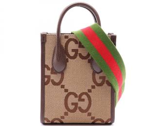 Gucci Jumbo GG 2Way Tote Bag Beige Brown