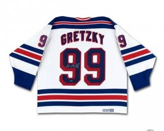 Wayne Gretzky Autographed Vintage Throwback White CCM New York Rangers Jersey UDA