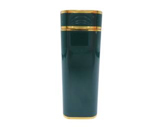 Vintage Cartier Dark Green and Gold Tone Rectangular Lighter
