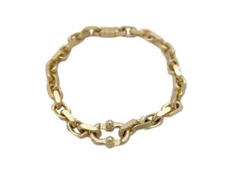 Tiffany Co. Makers T Thick Link 18K Yellow Gold Bracelet
