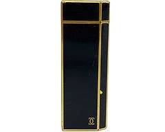 Vintage Cartier Black Lacquer and Gold Tone Rectangular Lighter