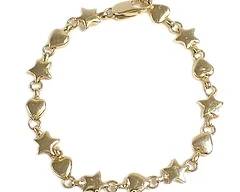 Vintage Tiffany Co. 18K Yellow Gold Star and Heart Link Bracelet