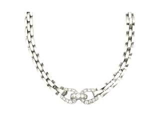 Cartier Maillon Panthere Diamond 18K White Gold Necklace