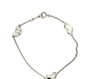 Tiffany Co. Lucky Life Bean 3 Motif 925 Sterling Silver Bracelet