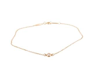 Tiffany Co. Elsa Peretti Diamonds by the Yard Single Diamond 18K Rose Gold Bracelet