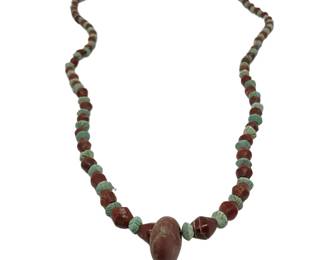 Middle Eastern Carnelian Faience Necklace