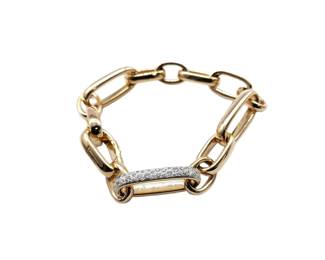 Pomellato Diamond Heavy Link 18K Rose Gold Bracelet