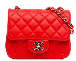 Chanel Mini Square Classic Flap Bag Red