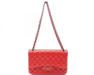 Chanel Red Matelasse 30 Classic Flap Bag