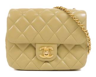 Chanel Green Sheepskin Coco Heart Bag