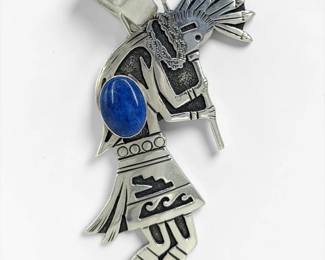 Tommy Singer Sterling Silver & Lapis Lazuli Kokopelli Pendant