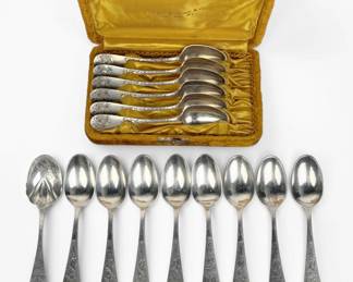 (15) Hand-Engraved Sterling Spoons