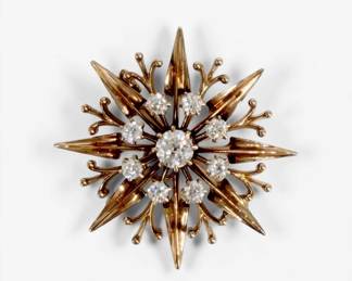Antique 14K Gold & Diamond Pendant/Brooch