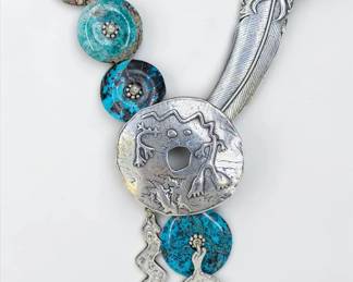 Mary & Doug Hancock Sterling Silver Turquoise Necklace