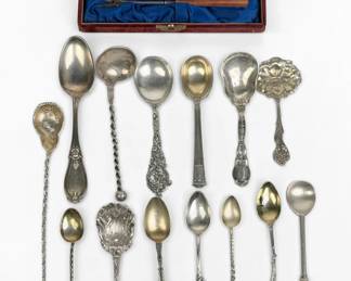 Group of Unique Sterling Spoons Including Tiffany