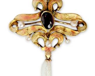 10K Yellow Gold & Pearl Pendant