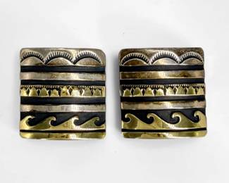 T & R Singer Sterling Navajo Earrings