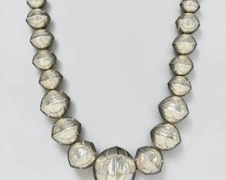 Vintage Navajo Pearl Silver Necklace