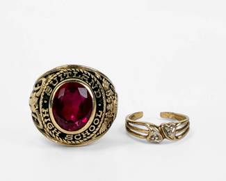 (2) 10K Yellow Gold Rings