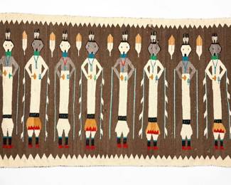 Handwoven Navajo Yei Wool Rug