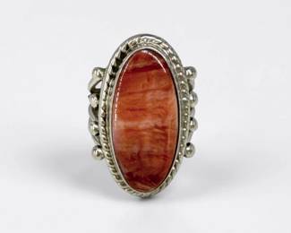 Navajo Spiny Oyster Shell & Silver Ring