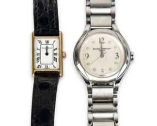(2) Baume & Mercier "Ilea" Stainless & 14K Gold Ladies Watches
