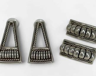 (2) Pairs of Sterling Silver Navajo Earrings