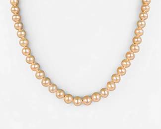 Pink Pearl Strand Necklace W/ 14K Gold Clasp